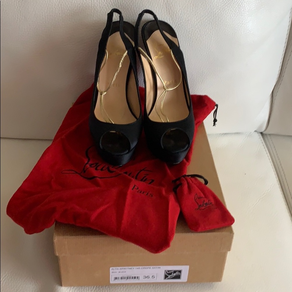 Christian Louboutin crepe satin heels Size 36.5